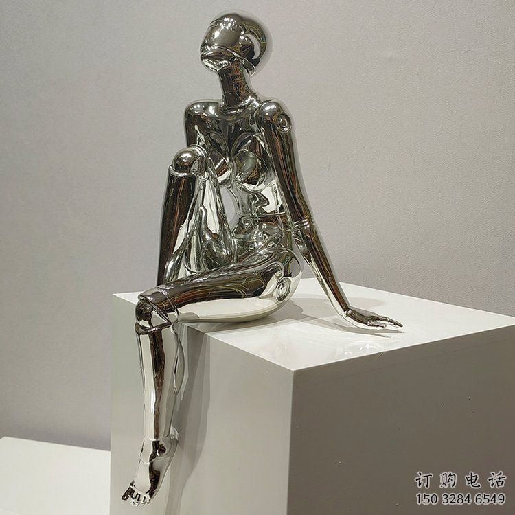 現代女子雕塑廠家 大型別墅區擺件 歐式不銹鋼女子雕塑廠