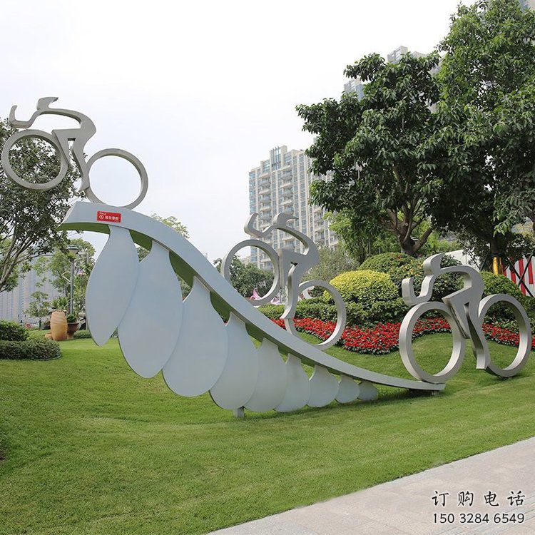 歐式騎車人雕塑廠家 抽象擺件 體育場不銹鋼騎車人雕塑廠