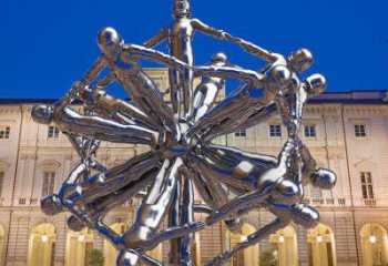 鏡面飛人雕塑廠家 大型擺件 博物館不銹鋼飛人雕塑廠