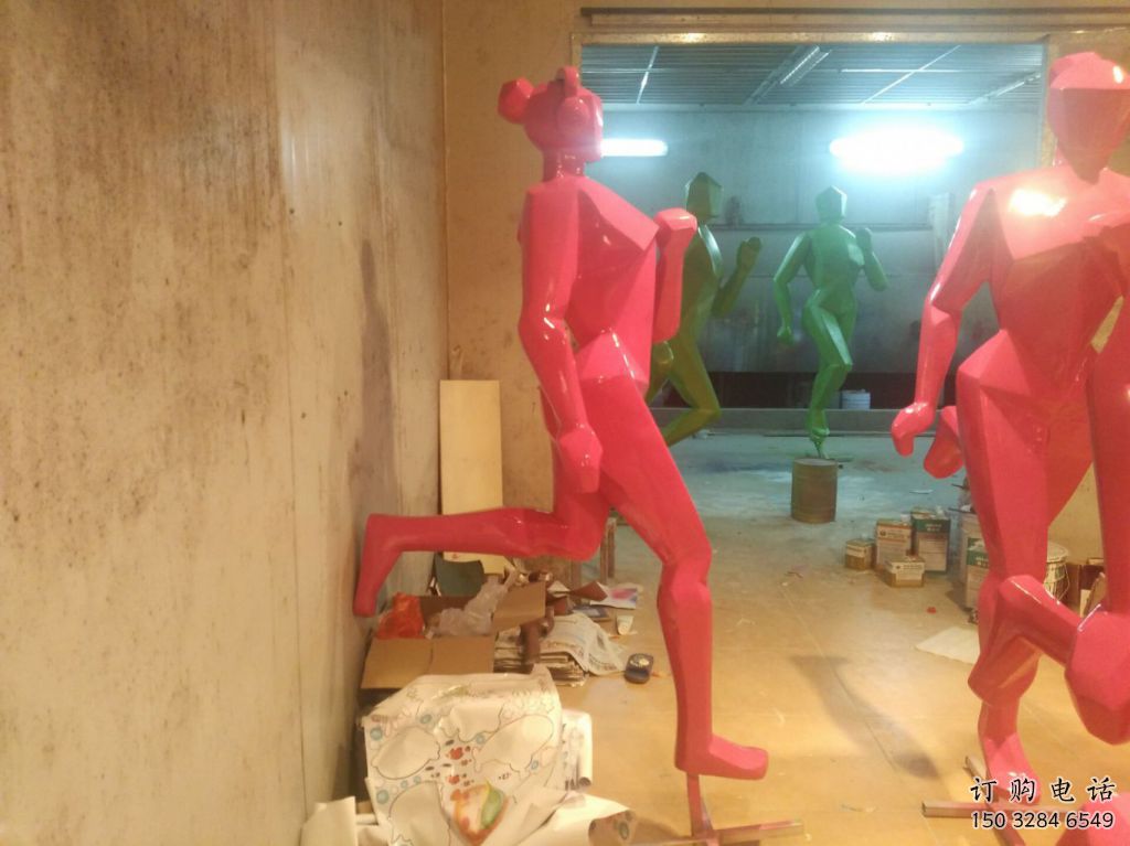 廣場(chǎng)跑步雕塑廠(chǎng)家 幾何小品 戶(hù)外不銹鋼跑步雕塑廠(chǎng)