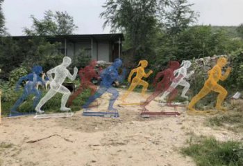 運(yùn)動跑步雕塑廠家 彩繪剪紙小品   戶外不銹鋼跑步雕塑廠