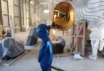 異形人偶雕塑廠家 現(xiàn)代小品  幾何不銹鋼人偶雕塑廠