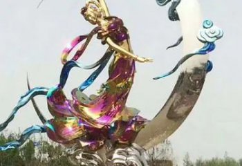 廣場仙女雕塑廠家 電鍍小品 戶外不銹鋼仙女雕塑定做