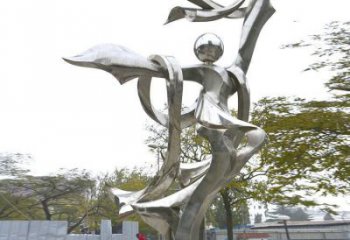 鏡面舞者雕塑廠(chǎng)家 大型擺件  現(xiàn)代不銹鋼舞者雕塑廠(chǎng)