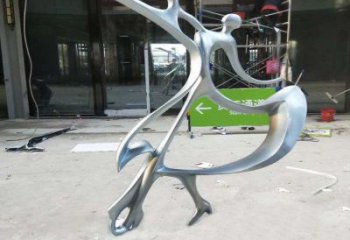 異形芭蕾舞雕塑廠家 現(xiàn)代小品 幾何不銹鋼芭蕾舞雕塑廠