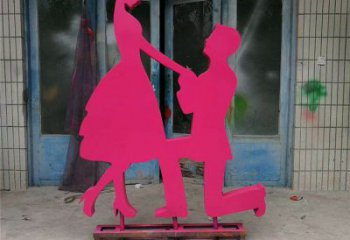 切面戀人雕塑廠家  庭院擺件  公園不銹鋼戀人雕塑擺件