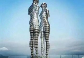 拉絲戀人雕塑廠家 鏤空創意擺件 別墅區不銹鋼戀人雕塑制作