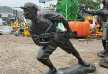 烤漆士兵雕塑廠家  黨建小品  仿古士兵雕塑價格