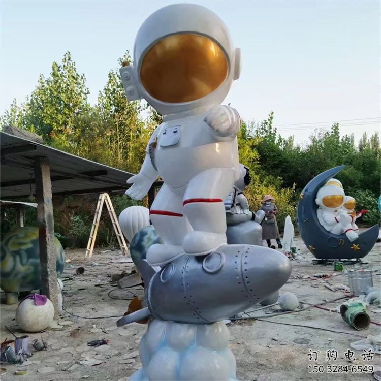 公園太空人雕塑廠家 戶外擺件  彩繪太空人雕塑制作