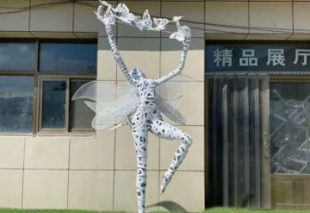 燈光花仙子雕塑廠家 公園小品 商業街不銹鋼花仙子雕塑廠