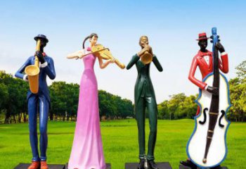 大型樂隊雕塑廠家  創(chuàng)意小品  戶外樂隊雕塑制作