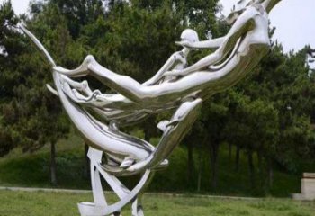 戶外美人魚(yú)雕塑廠家 鏡面公園小品  廣場(chǎng)不銹鋼美人魚(yú)雕塑廠