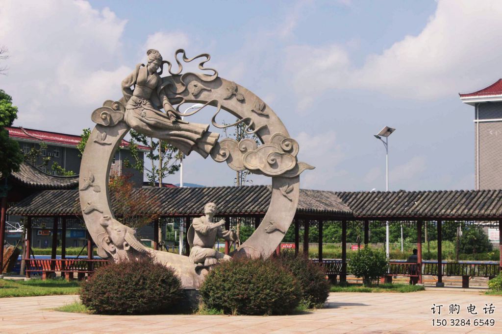 戶外牛郎織女雕塑廠家 噴漆小品  現(xiàn)代牛郎織女雕塑廠