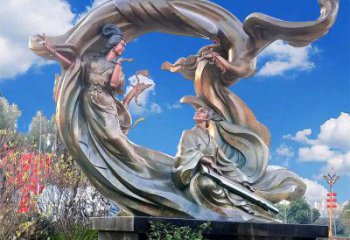 現代嫦娥奔月雕塑廠家 大型擺件  街頭嫦娥奔月雕塑定做