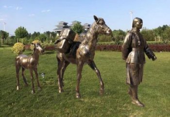 公園絲綢之路雕塑廠家 戶外擺件 仿古絲綢之路雕塑廠