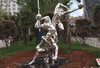 運動擊劍雕塑廠家 公園鏡面小品 大型戶外不銹鋼擊劍雕塑