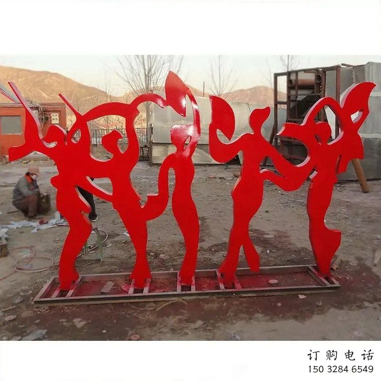 大型扭秧歌雕塑廠家  鏤空剪紙小品  現代街頭不銹鋼扭秧歌雕塑