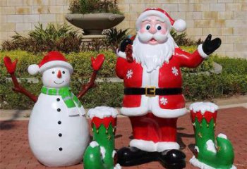 烤漆圣誕老人雕塑廠家  彩繪公園廣場(chǎng)小品擺件