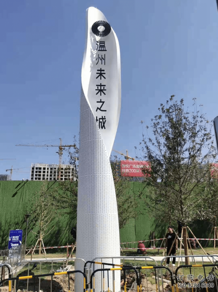 街道精神堡壘雕塑廠家 現代擺件 烤漆不銹鋼精神堡壘雕塑