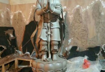 彩繪金童玉女雕塑廠家 戶外擺件 街頭金童玉女雕塑