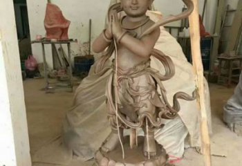 噴漆金童玉女雕塑廠家 中式小品 大型金童玉女雕塑