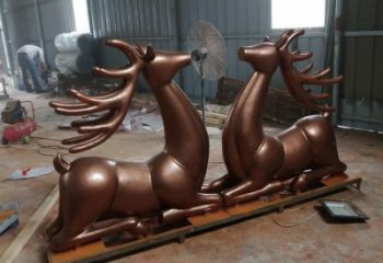 小鹿動物雕塑