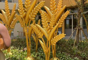 園林水稻雕塑制作廠家 田間彩繪雕塑 仿真擺件