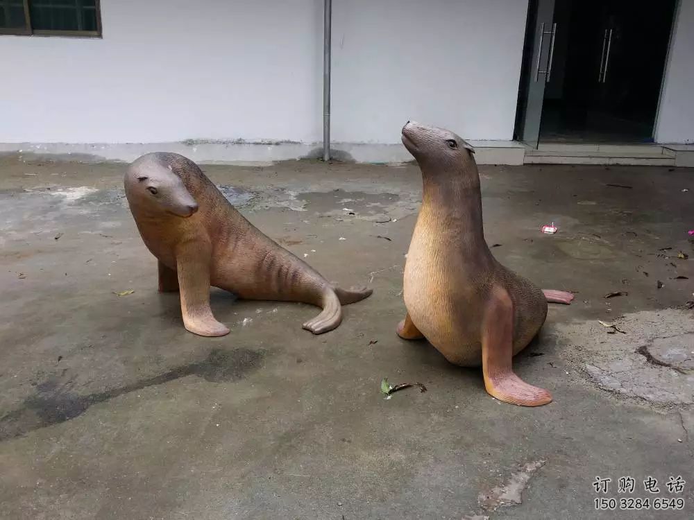 商業街海豹雕塑訂購 售樓處雕塑 海洋生物擺件