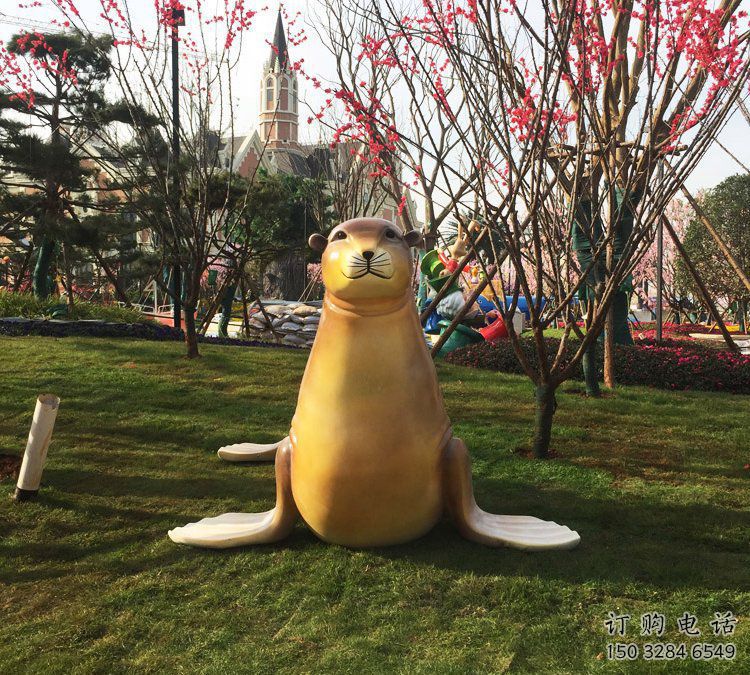 生產售樓處海豹雕塑 商業街仿真雕塑 海洋生物擺件