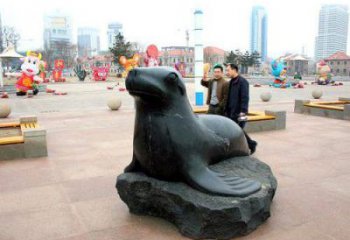 生產店門口海豹雕塑 創意景觀雕塑 仿真擺件