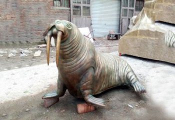加工仿真海豹雕塑 店門口園林雕塑 海洋生物小品