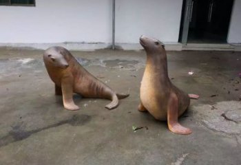 商業(yè)街海豹雕塑訂購 售樓處雕塑 海洋生物擺件