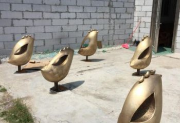 浙江室內(nèi)鳥(niǎo)類雕塑，景觀題材，鍍銅工藝