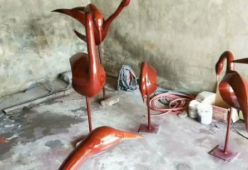 湖北庭院鳥(niǎo)類雕塑，現(xiàn)代小品，彩繪工藝