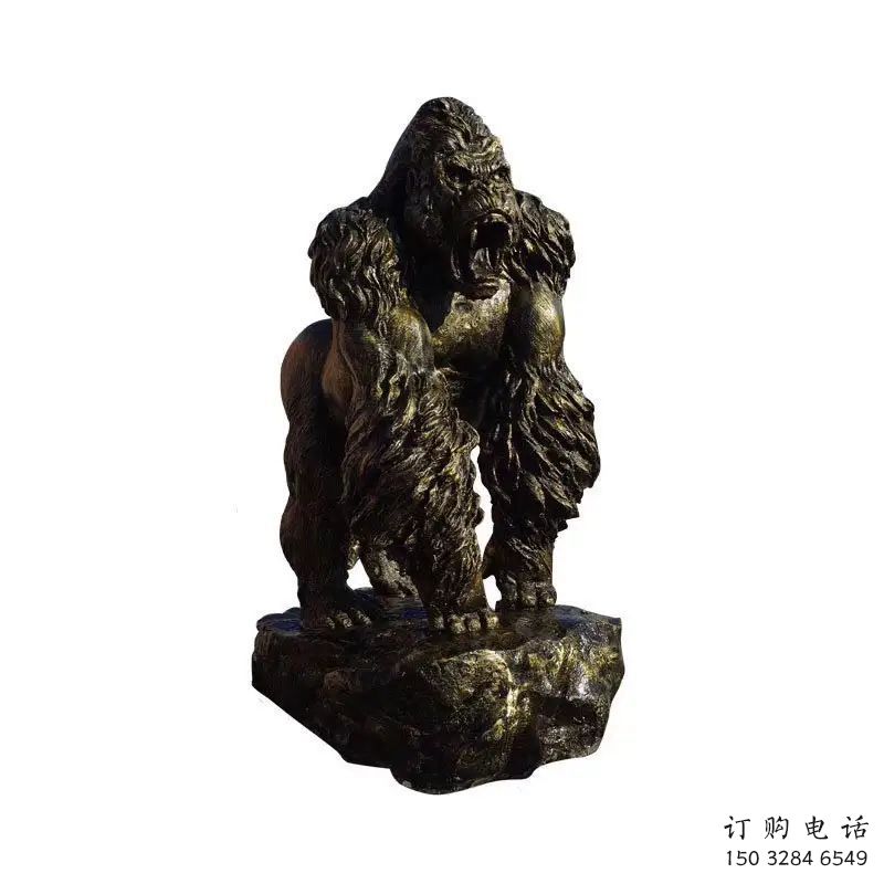 西藏庭院黑猩猩雕塑 城市古銅色雕塑 音樂(lè)小品