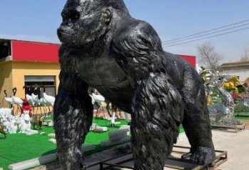 廣西仿古黑猩猩雕塑 庭院彩繪雕塑 田間小品
