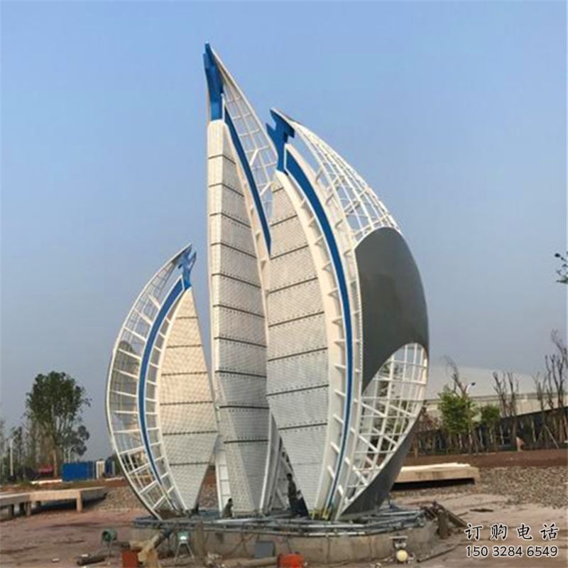 戶外帆船雕塑廠家，鍍金歐式雕塑，鍍金工藝