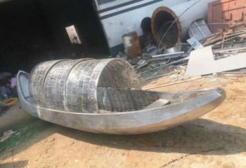 室內(nèi)景觀雕塑加工廠，拉絲帆船雕塑，抽象效果