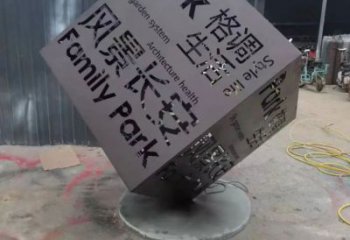 預定鏡面魔方雕塑 烤漆大型擺件 博物館雕塑生產商