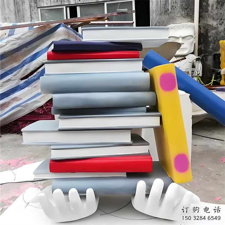 書雕塑廠家，重疊造型結構，公園戶外不銹鋼雕塑 (4)