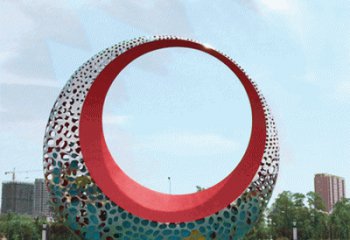 小區月亮雕塑加工商，拉絲景觀雕塑，抽象效果