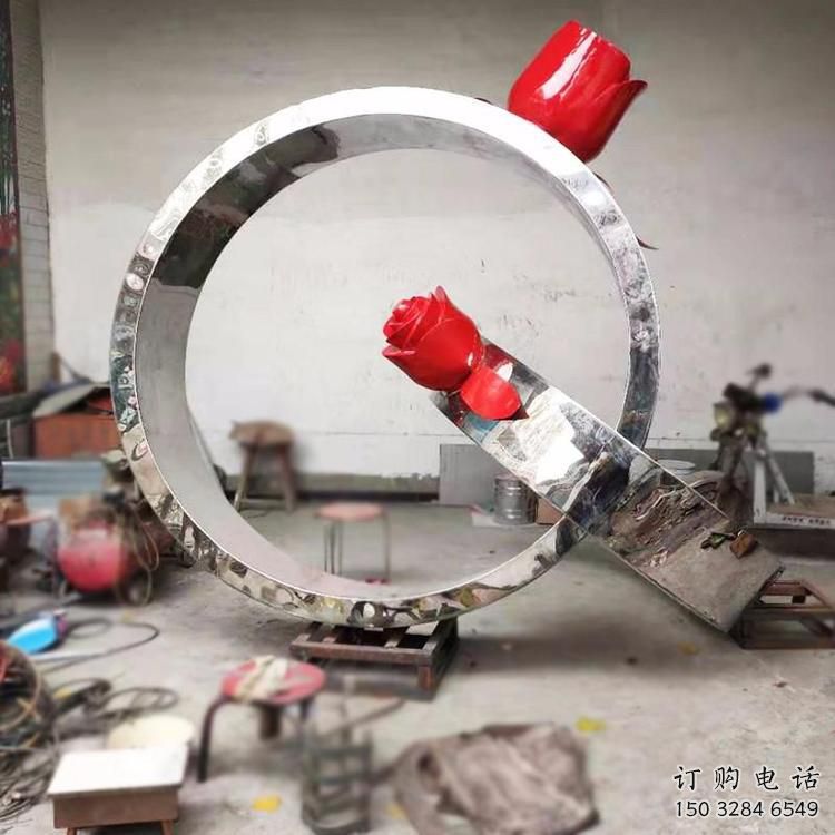 承接標識指環雕塑 烤漆大型標識雕塑 酒店戒指環雕塑