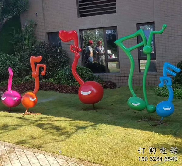 選用大型音符雕塑 歐式步行街擺件 彩繪雕塑
