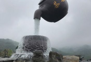 幾何天壺雕塑生產商 發光公園流水雕塑 大門口懸空雕塑