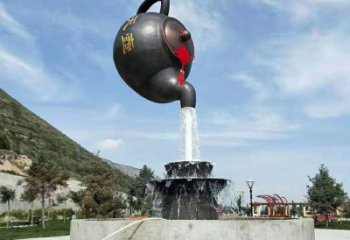 烤漆天壺雕塑供應商 鋼管懸空雕塑 室內流水雕塑