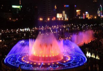 定制噴泉雕塑，燈光數(shù)控效果，公園水景雕塑