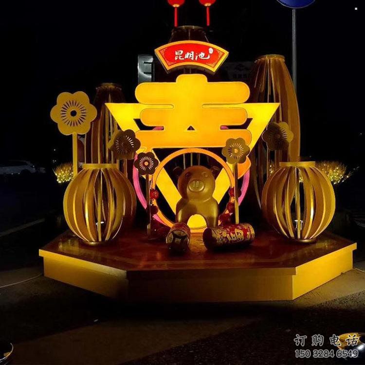 春字雕塑承接，城市裝飾，大型不銹鋼春字雕塑生產商