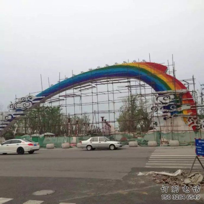 祥云大門雕塑，城市地標(biāo)建筑，不銹鋼祥云大門雕塑