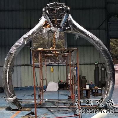 指環(huán)拱門雕塑，戒指藝術造型，不銹鋼指環(huán)大門雕塑