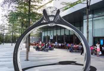 戒指門套雕塑,公園景觀雕塑，不銹鋼拱門雕塑廠家